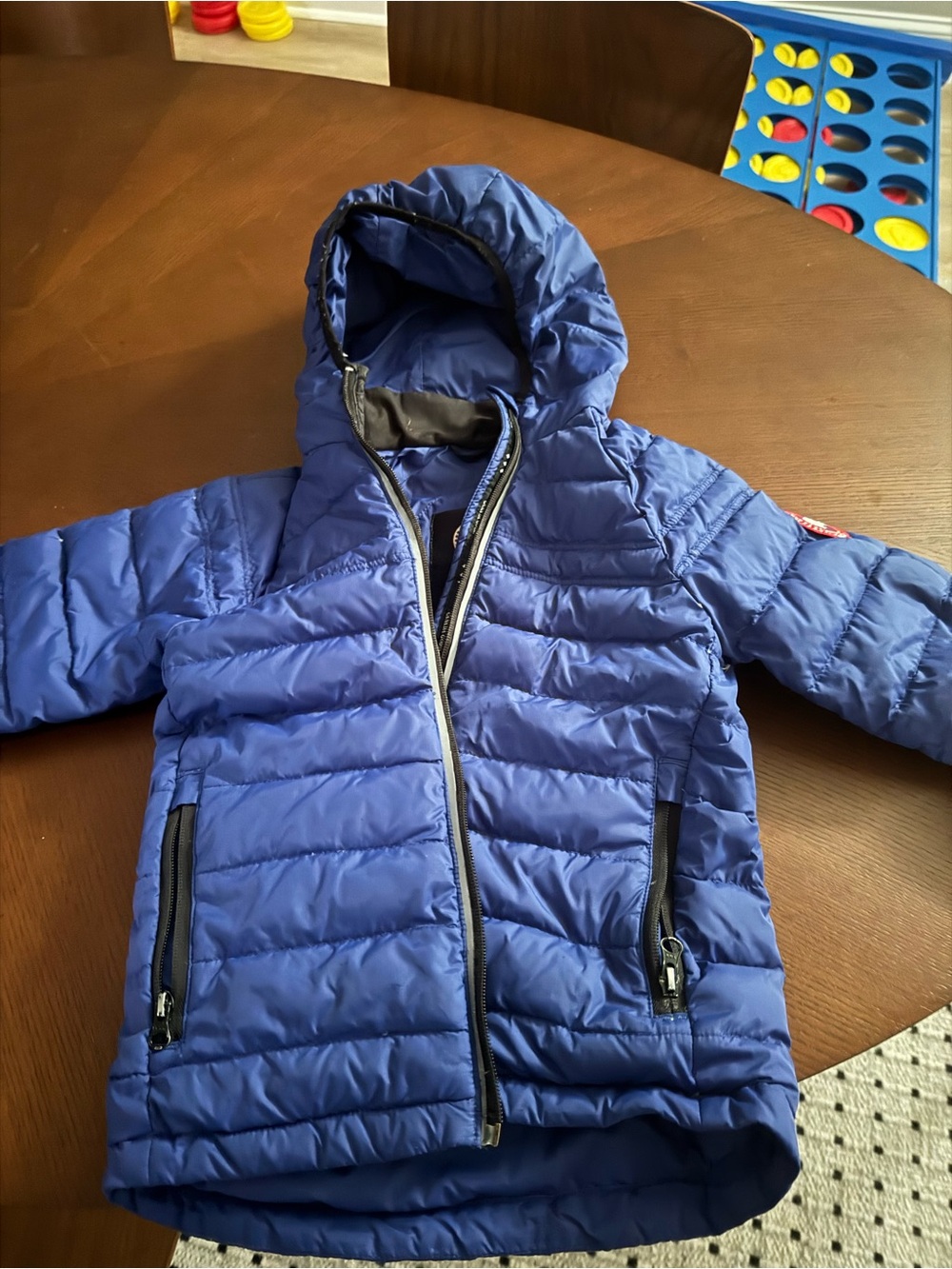 Canada Goose Blue Quilted Hooded Puffer Jacket